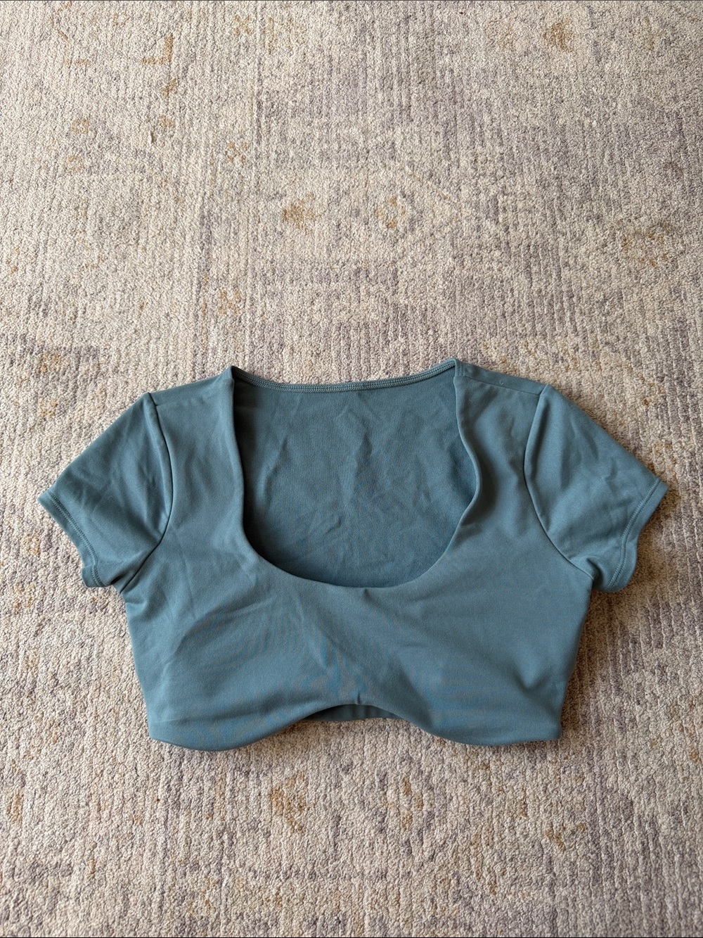 ALO Yoga Scoop Neck Crop Top - Slate Teal